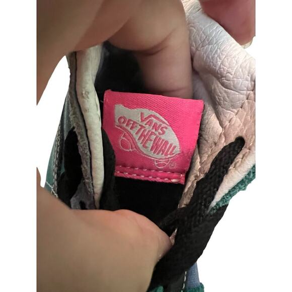 Womans Van Off The Wall Hi-Tops In Colorful Suede Lace Up Shoes 7. - Picture 3 of 8